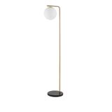 Satin Gold Metal & Black Marble White Opal Glass LED E27 1x12 Watt 230 Volt Bulb Excluded IP20 Cable Length: 160 cm L: 31 W: 25 H: 140 cm