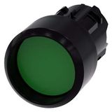 Pushbutton, 22 mm, round, plastic, green, Front ring, raised momentary 3SU1000-0CB40-0AA0-Z Y12