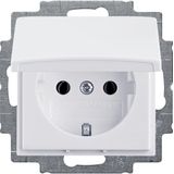 20 EUK-94-507 Cover Plates (partly incl. Insert) Protective Contact (SCHUKO) with Hinged Lid alpine white - Basic55
