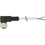 M12 female 90° A-cod. with cable PUR 2x0.5 gy UL/CSA+drag ch. 1m