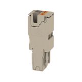 Plug (terminal), PUSH IN, 4 mm², 800 V, 32 A, dark beige