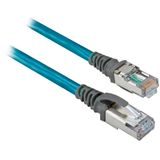 Connection Cable, EtherNet, 8 Conductor, RJ45 Male to Male, Teal, 0.3m