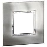 Plate Arteor - British standard - square - 2 modules - stainless style