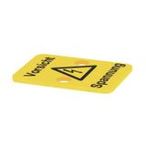 Terminal cover, PVC, yellow, Height: 36 mm, Width: 36 mm, Depth: 1 mm