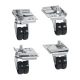 Set of 4 casters for transformers for hospital premises