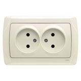 Carmen Beige Two Gang Socket