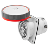 10° ANGLED FLUSH-MOUNTING SOCKET-OUTLET HP - IP66/IP67 - 3P+E 63A 380-415V 50/60HZ - RED - 6H - MANTLE TERMINAL