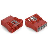 Snap-in socket 3-pole Cod. P red