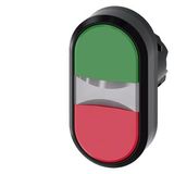 Illuminated twin pushbutton, 22 mm, round, plastic, green, red, pushbuttons,…3SU1001-3AB42-0AA0-Z Y10