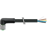 M12 Power female 90° K-cod. with cable PUR 5x1.5 bk UL/CSA+drag ch. 5m