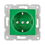 Socket outlet, safety shutter, cage clamps, green