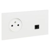 Art d'Arnould universe Epure 2P+E power socket and RJ45 socket - satin white