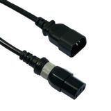 Set of 10 power cords C14-C13 0.5m black serverside locking