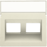 Central plate data 2x RJ oblique output, cream