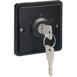 Splashproof key switch 10 A with screw terminals, black