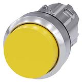 Pushbutton, 22 mm, round, metal, shiny, yellow, pushbutton, raised momentary contact type, with laser labeling, symbol number according to, ISO 7000 or IEC