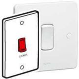 Double pole switch Synergy - Double pole red rocker - 45 A 250 V~ - 146x86 mm - white