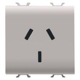 AUSTRALIAN STANDARD SOCKET-OUTLET 250V ac - 2P+E 10A - 2 MODULES - NATURAL SATIN BEIGE - CHORUSMART