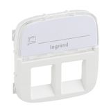 Cover plate Valena Allure - double RJ 45/RJ 11 socket - with label holder -white