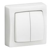 Single button push button with label holder Complete surface-mounted switchgear - White