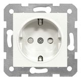 Socket outlet with safety shutter, screw clamps, white