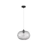 Matt Black Metal & Light Grey Glass LED E27 1x12 Watt 230 Volt IP20 Bulb Excluded D: 30 H 1: 24.5 H 2: 120 cm Adjustable height