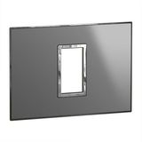 Arteor™ - Italian / US standard plate square version 1 module - Reflective Metal - Stainless Steel