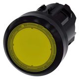 Illuminated pushbutton, 22 mm, round, plastic, yellow, pushbutton, flat momentary contact type, with laser labeling, symbol number according to, ISO 7000 or IEC