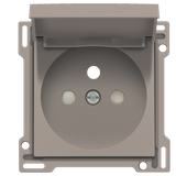 Finishing set for socket outlet with hinged lid, pin earthing and shutters, flush-mounting depth 28.5 mm, bronze coated