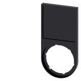 Label holder, flat, Frame rounded off at the bottom, black,   3SU1900-0AJ10-0AA0-Z X90