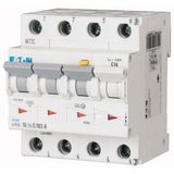 RCD/MCB combination, 6 A, 100 mA, MCB trip characteristic: C, 3p+N, RCD trip characteristic: A