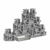 Screw terminal block 2.5mm2, 3-levels, grey color