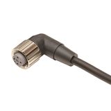 Sensor cable, M12 right-angle socket (female), 4-poles, A coded, PVC f