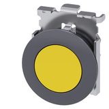 Pushbutton, 30 mm, round, Metal, matte, yellow, front ring for flush installation,  3SU1060-0JA30-0AA0-Z Y12