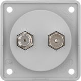 Integro Insert-Aerial Connector Box TV/SAT Grey Matt