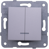 Karre Plus-Arkedia Silver (Quick Connection) Illuminated Two Gang Switch