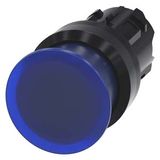 3SU1001-1AD50-0AA0-Z Y15 Illuminated mushroom pushbutton, 22 mm, round, plastic, blue, 30 mm, momentary contact type, with laser labeling, upper case and lower case, always upper