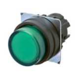 Pushbutton A22NZ 22 dia., bezel plastic, projected, momentary, cap col