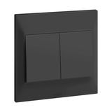 Switch 2 Gang 2 Way 16A 7X7 Black , Legrand-Belanko S