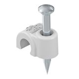 2005 25 RW  ISO-Nagel-Clip, 5mm, L25, pure white Polypropylene