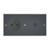 Art d'Arnould universe Memory 2P+E 16A 250V power socket and television socket - crystal