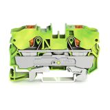 2-conductor ground terminal block with push-button 10 mm² green-yellow