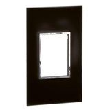 Plate Arteor - British std - square - 3 modules - mirror black