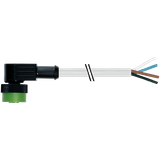 MQ12 female 90° A-cod. with cable PUR 4x0.34 gy UL/CSA+drag ch. 3m