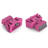 Snap-in socket 5-pole Cod. B pink