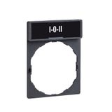 legend holder 30 x 40 mm with legend 8 x 27 mm with marking I-O-II