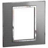 Arteor™ - British standard plate square version 3 modules 1 gang - Reflective Metal - Stainless Steel