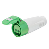 STRAIGHT CONNECTOR - IP44 - 2P 32A 20-25V and 40-50V 100-200HZ - GREEN - 4H - SCREW WIRING