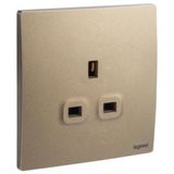 Mallia Senses - 1 gang BS unswitched socket outlet - 13A - Dark Bronze