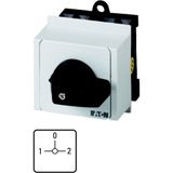 Changeoverswitches, T0, 20 A, service distribution board mounting, 2 contact unit(s), Contacts: 4, 90 °, maintained, With 0 (Off) position, 1-0-2, Des